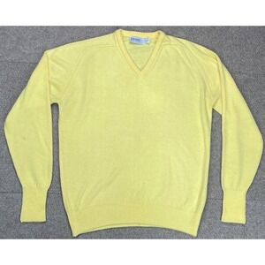 Etonic Sports Apparel Vintage Men's V-Neck Yellow Sweater Size‎ Large